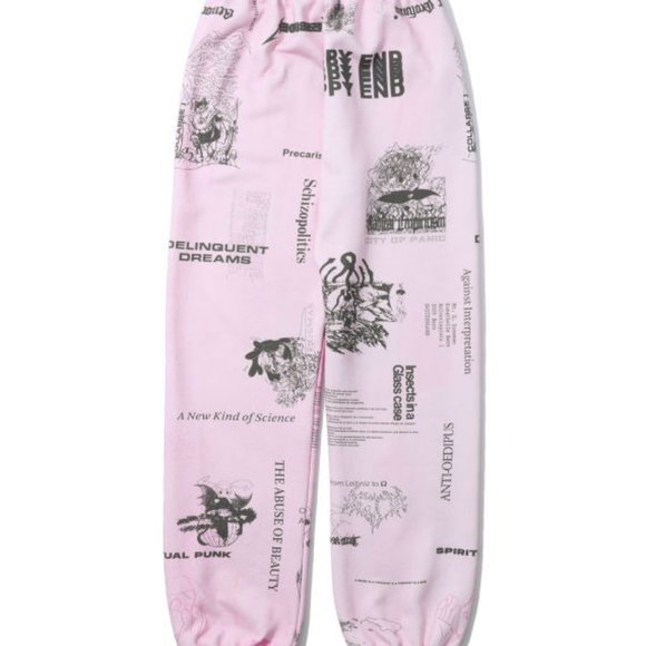 LIBERAL YOUTH MINISTRY Pink Heaven Print Sweatpants Sz L - Picture 3 of 13